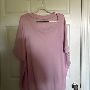 Pink Ribbed Knit Top